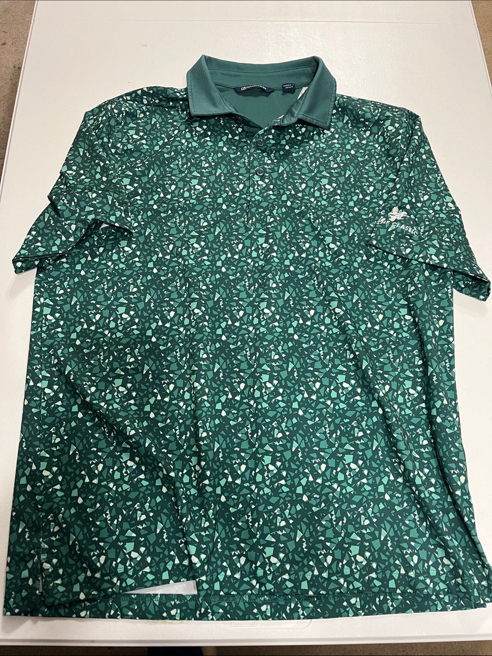 Cutter & Buck Green Geometric Print Polo